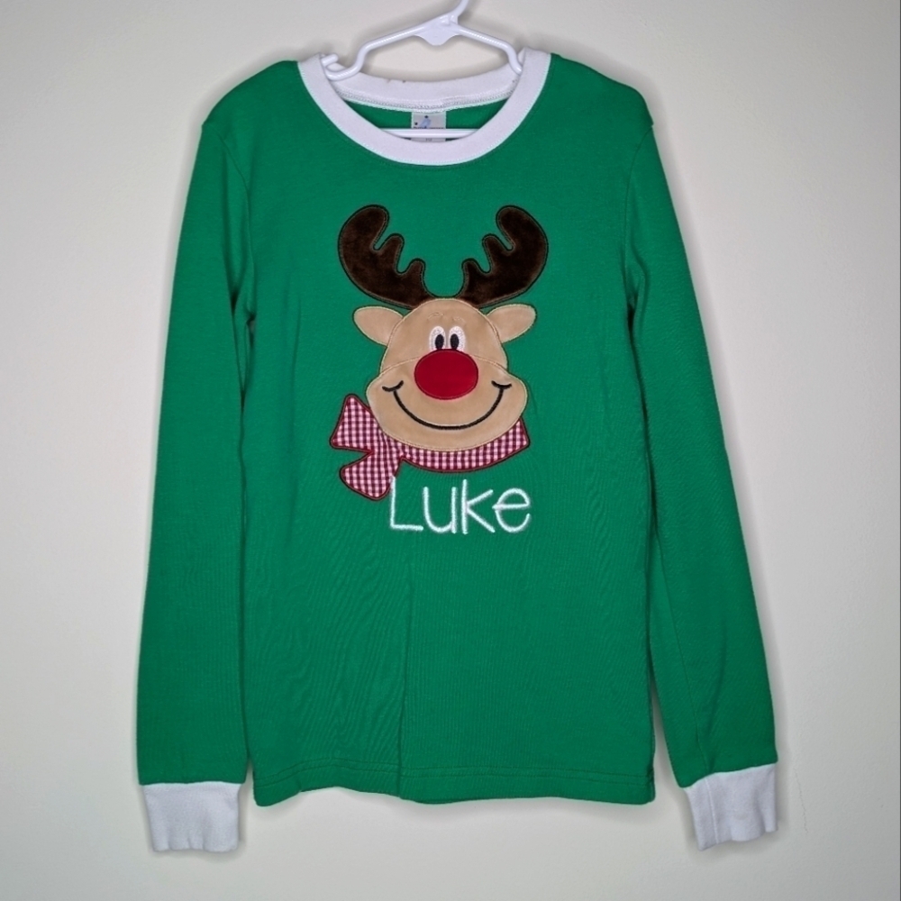 Birdie James Luke Reindeer Christmas PJ Shirt 10